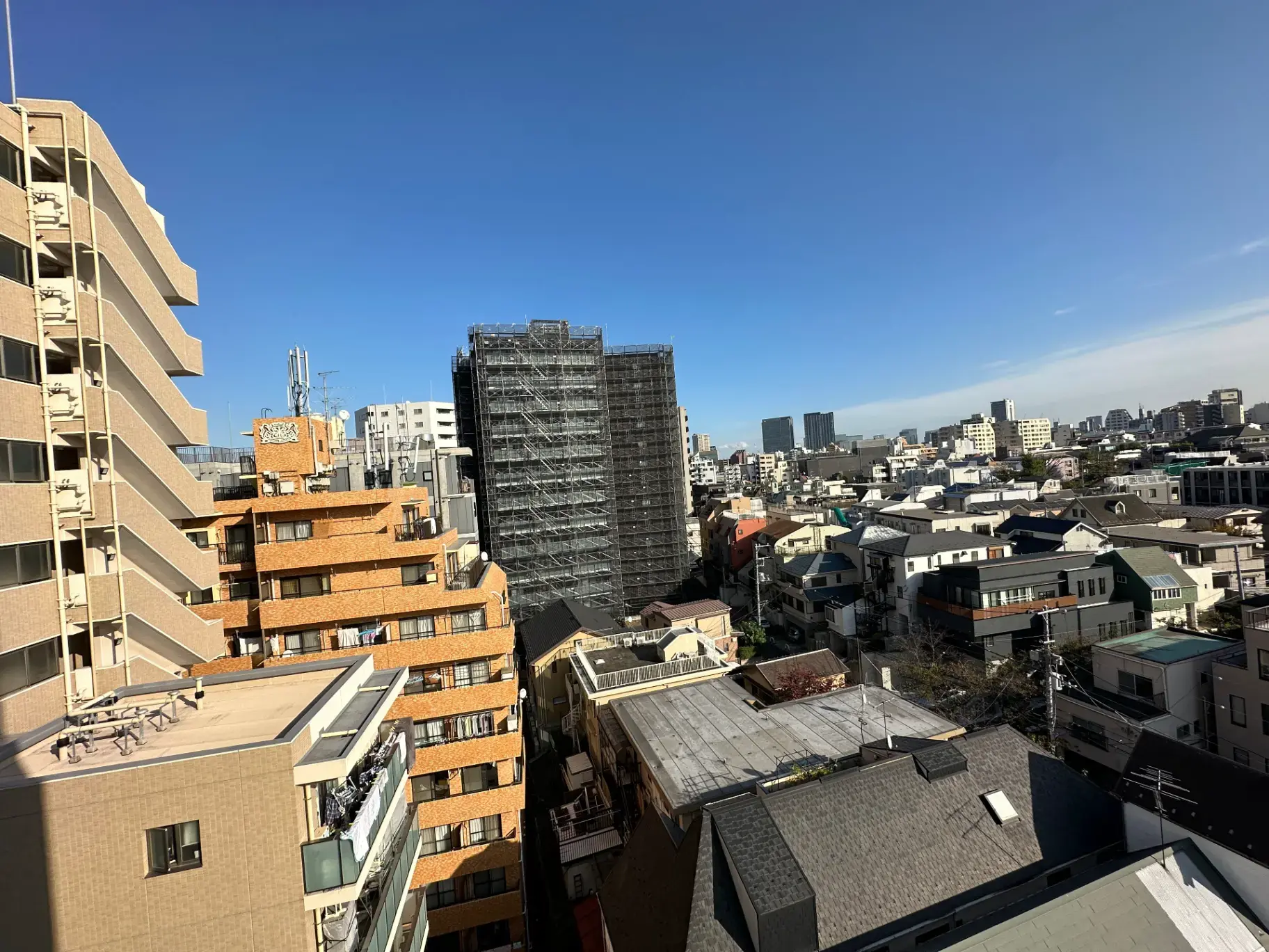 開放的な眺望を享受できる都市の住宅街