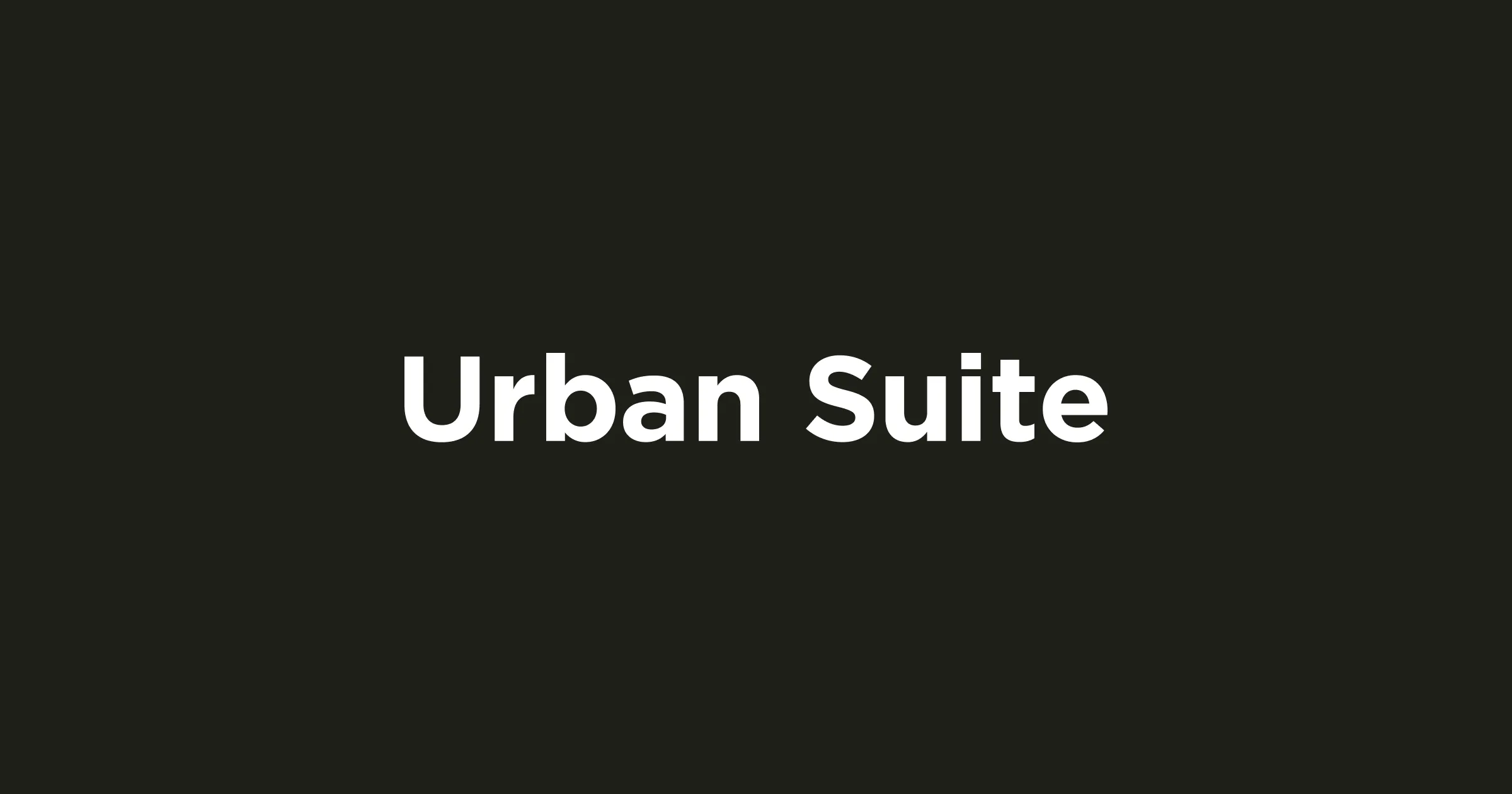 Urban Suiteのテキストが記載されたシンプルな黒背景の画像