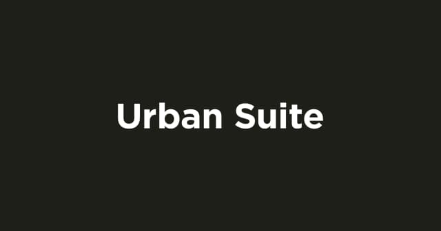 Urban Suiteのテキストが記載されたシンプルな黒背景の画像