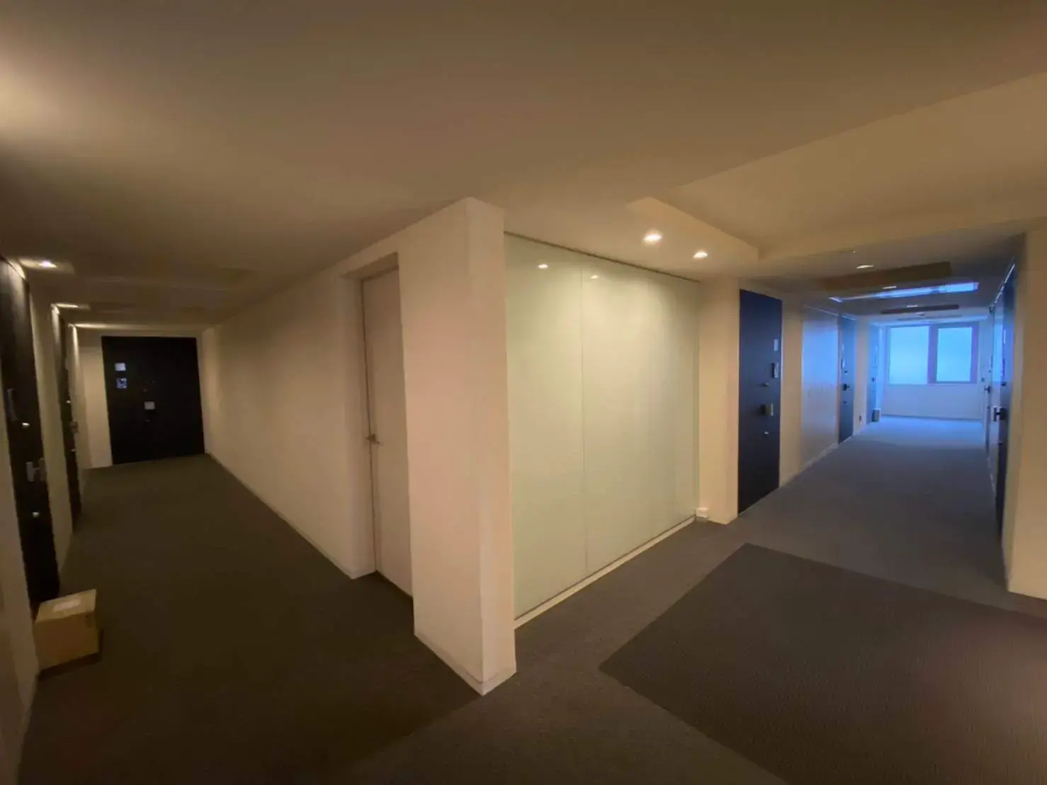 清潔感のある明るいマンションの廊下