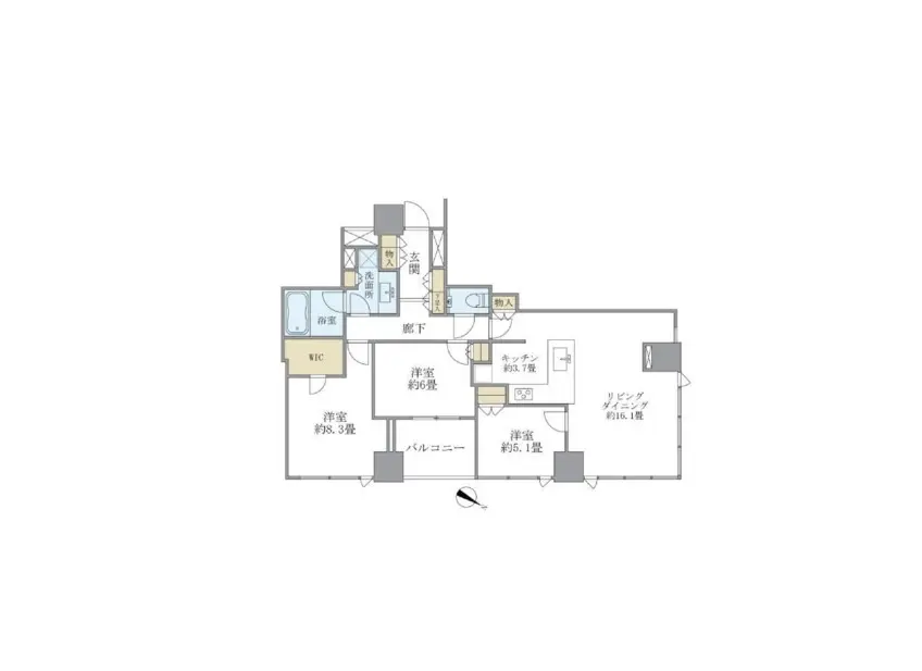 明確な間取り図、各部屋の機能と広さが示された家の設計図