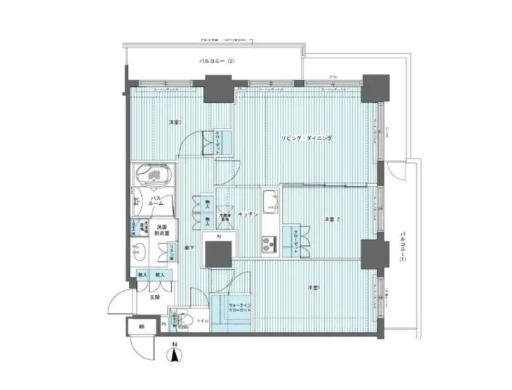 建築プラン図面、現代的なアパートの間取り、リビングと寝室、キッチンとバスルームが含まれるデザイン