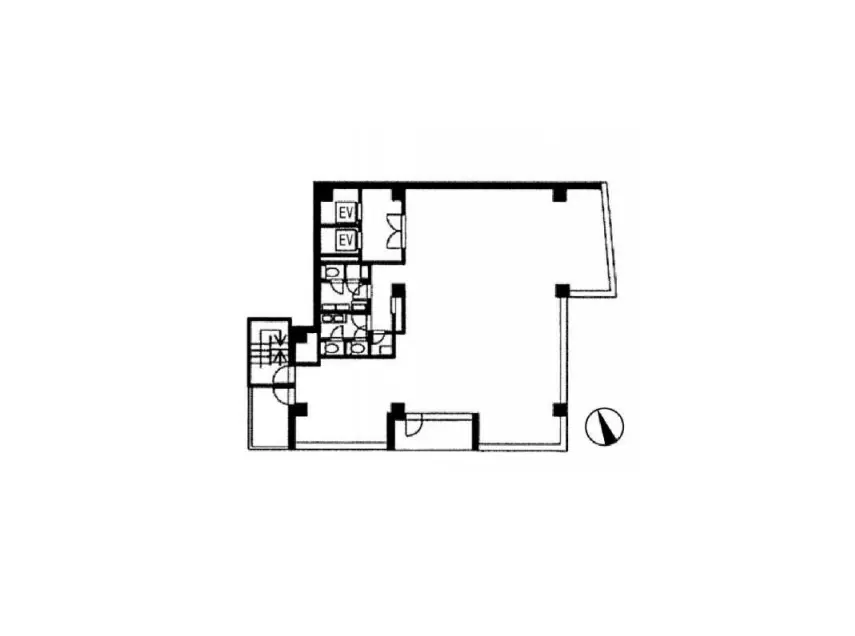 シンプルなフォーマットの住宅図面、部屋の配置と家具がわかるフロアプラン