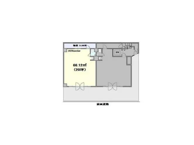 平面図と部屋の広さが表示されたシンプルな住宅レイアウトデザイン
