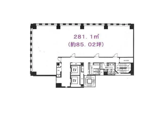 広さ281.1平方メートルの豪華な住宅の間取り図、シンプルなデザインと明確な部屋配置