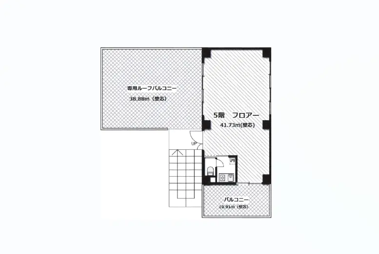 シンプルな間取り図、2LDK、リビングダイニングと洋室の広さと位置が記された家の設計図