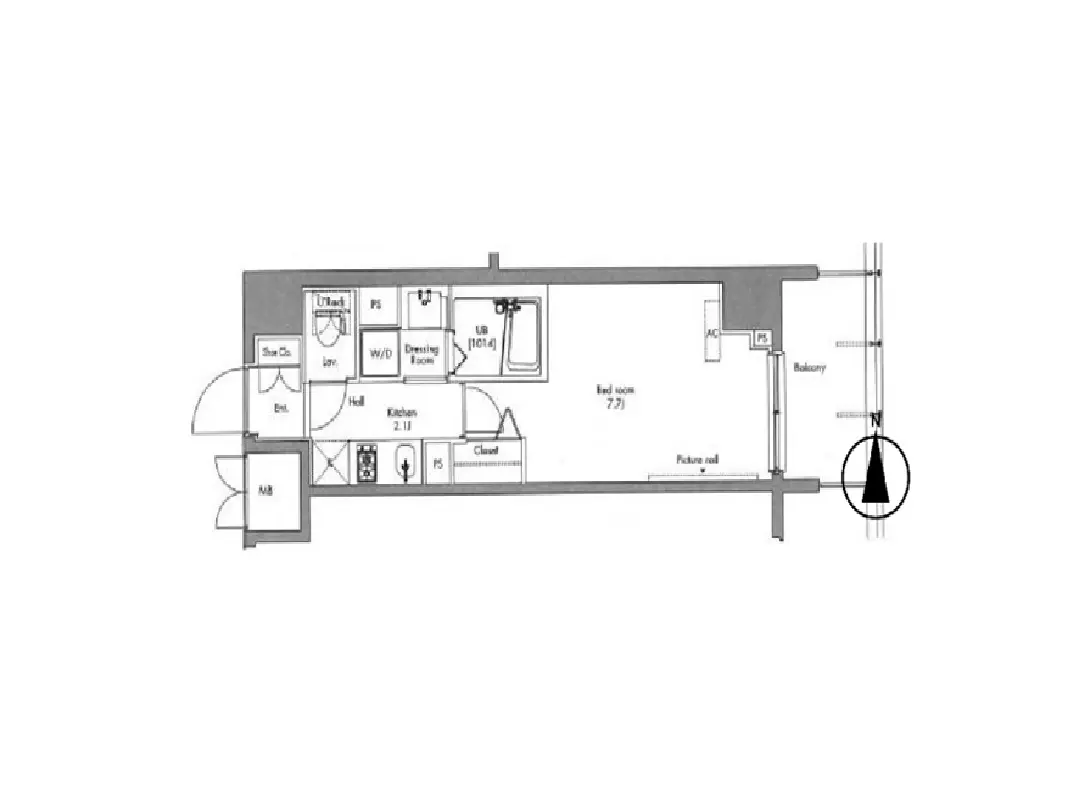 - 寝室、リビングダイニング、キッチン、バスルームなどを含む間取り図、各部屋の寸法が表示された平面図
