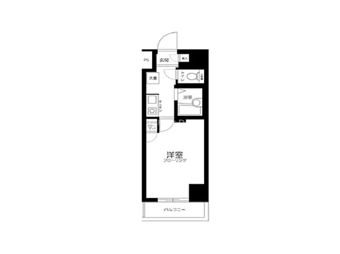 - 洋室とバルコニーがある間取り図、広々とした空間デザインや配置を示すオリジナルプラン
