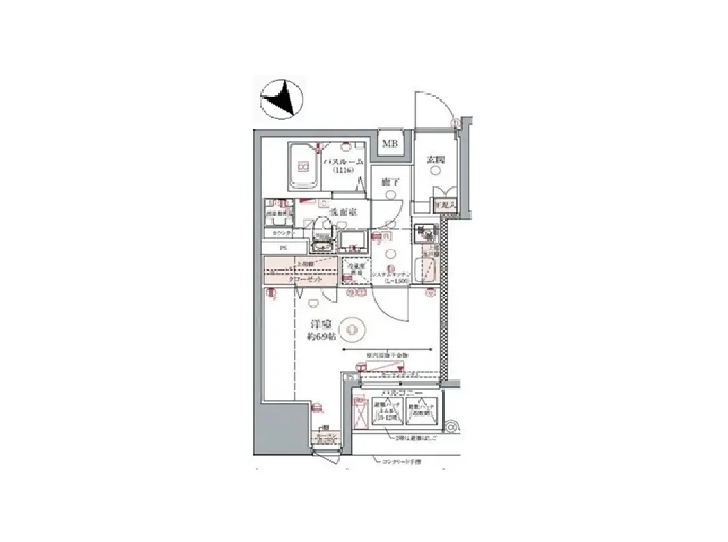 - 住宅の間取り図、リビング、寝室、キッチン、バスルームが配置されたデザインを表示