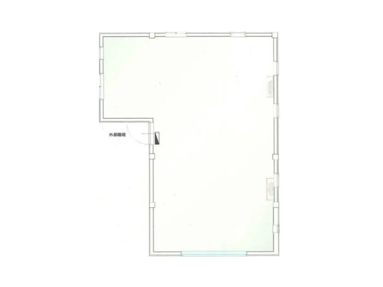 - シンプルな間取り図、部屋の配置を示す細部情報が記載された平面図