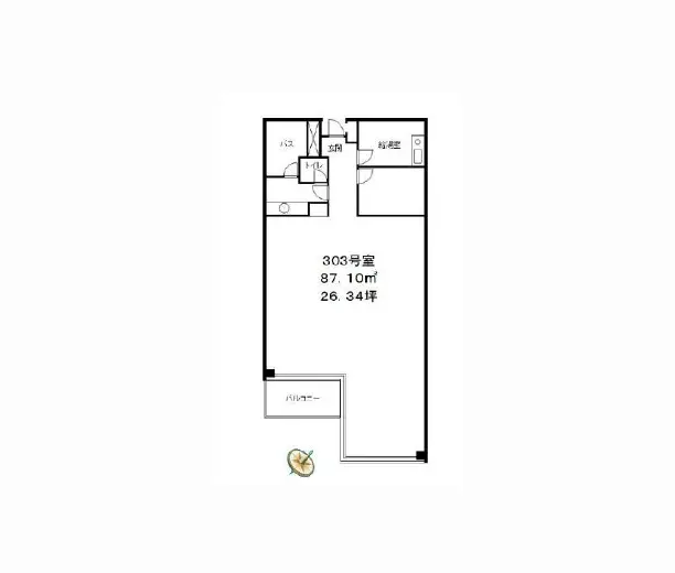 明瞭な間取り図、3LDK、全体の広さと畳数表記がある都市型住宅プラン