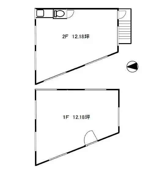 二階建て住宅の平面図、1階と2階のレイアウトと部屋のサイズ表記がある建築計画図